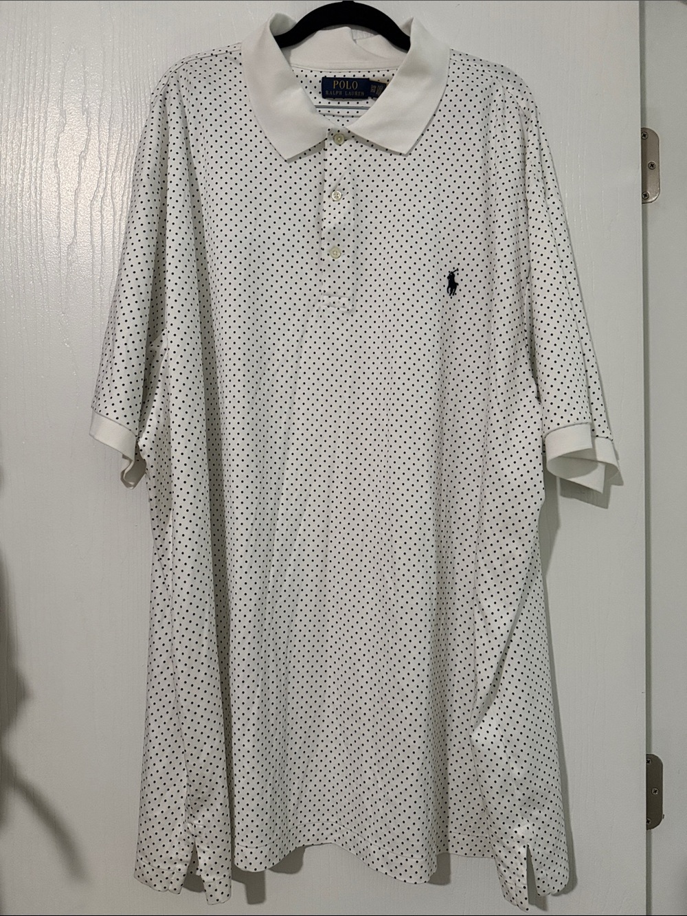 Polo by Ralph Lauren White Polo with Navy Micro Dots